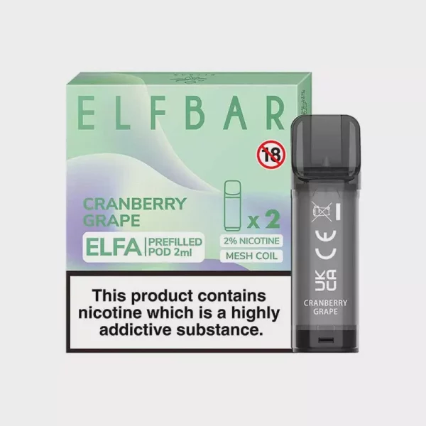 ELFBAR ELFA Prefilled Pod Cranberry Grape 1500 Puff Mesh Coil
