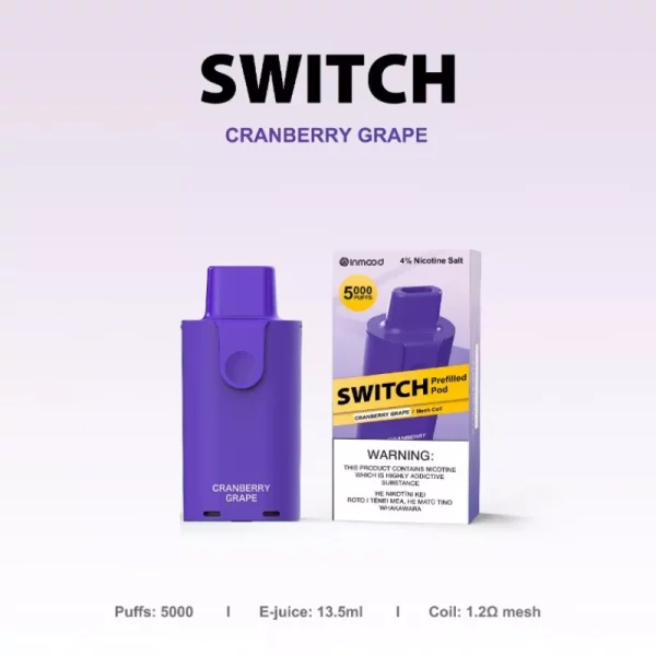 Inmood Cranberry Grape Switch Disposable Vape Replacement Pod 5000 Puffs
