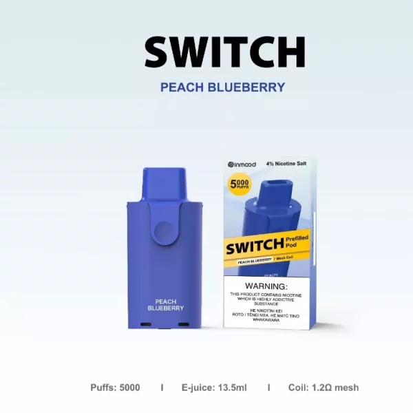 Inmood Peach Blueberry Switch Disposable Vape Replacement Pod 5000 Puffs